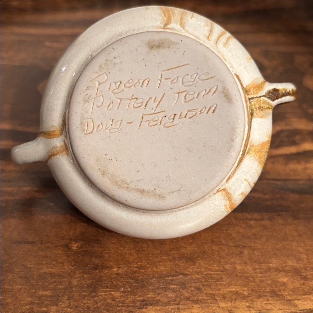 Vintage Douglas Ferguson Pigeon Forge Pottery Rustic Tea Set Brown & Cream - Picture 10 of 12